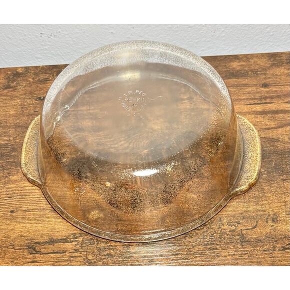 Vintage Fire King Clear Gold Speckled 2Qt Casserole Dish Made in USA - Picture 9 of 11